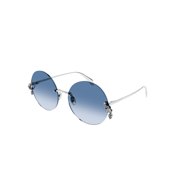 Alexander McQueen Silver Round Sunglasses