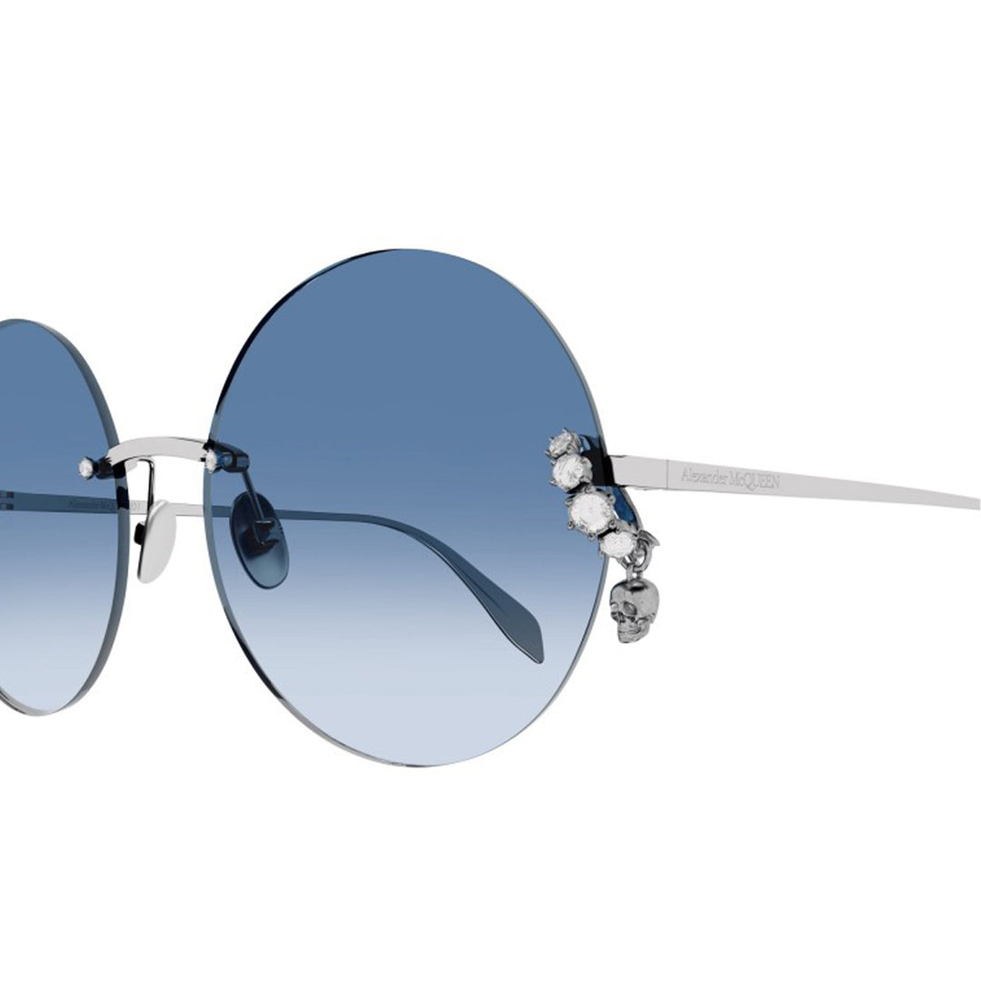 Alexander McQueen Silver Round Sunglasses